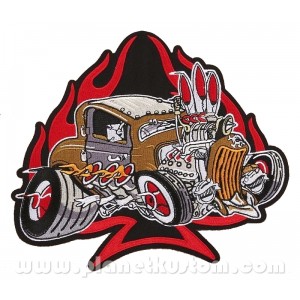 patch ecusson grande taille rat rod cartoon dos hot rod