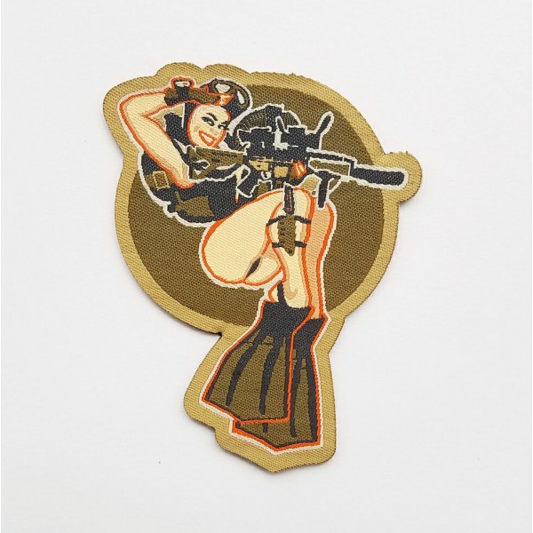 Patch ecusson scratch military pin up sexy commando marine army