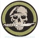 Patch ecusson skull army beret vert couteau entre les dents