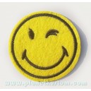Patch ecusson smiley clin d'oeil ok cool retro emoji emoticon