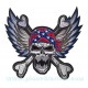 Patch ecusson skull biker tete de mort wings ailes sudiste grand