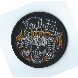 Patch ecusson skull flaming drapeaux damier von dutch racing