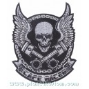 Patch ecusson skull cafe racer biker tete de mort wings ailes moyen