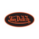 Sticker vondutch ovale signature orange fond noir tour orange von dutch 12