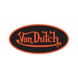 Sticker vondutch ovale signature orange fond noir tour orange von dutch 12