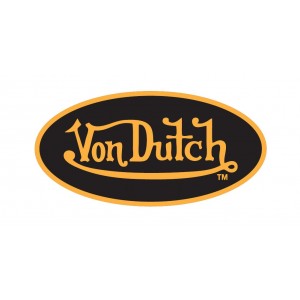 Sticker vondutch ovale signature jaune fond noir tour jaune von dutch 15