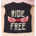 Patch ecusson gilet jacket biker ride free star wings 