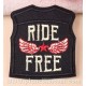 Patch ecusson gilet jacket biker ride free star wings 