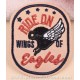 Patch ecusson casque helmet biker ride on eagles wings of 