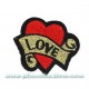 Patch ecusson thermocollant love on heart amour coeur old tattoo