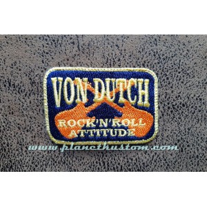 Patch ecusson von Dutch rock n roll attitude orange on blue old stock