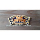 Patch ecusson von Dutch motorcycles course damier blue gold old stock