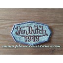 Patch ecusson von Dutch 1949 octogone signature bleu pastel old stock