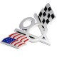 Sticker autocollant badge 3D métal V8 american racing flag damier 38 