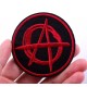 Patch ecusson thermocollant Anarchy rond noir logo rouge punk music