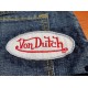 Patch ecusson von Dutch signature ovale rouge fond gris clair old stock