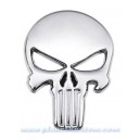 Sticker autocollant skull the punisher full chrome badge 3d métal 39