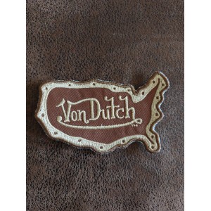 Patch ecusson von Dutch signature forme californie beige fond marron old stock rare