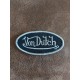 Patch ecusson von Dutch signature ovale gris fond noir old stock rare