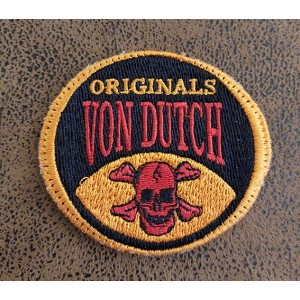 Patch ecusson von Dutch skull originals old stock orange