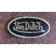 Patch ecusson von Dutch signature ovale doré fond noir petit old stock rare