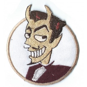 Patch devil man red brown