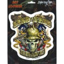 Sticker the land of the free brave army skull