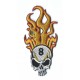 Patch tête de mort flamming skull 8 ball big