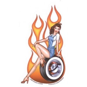 Sticker Pin Up mecanic girl AD529