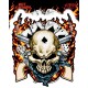 Sticker Skull Hot Leathers Dead Man's Hand Biker JA194