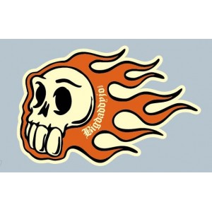 Sticker Bigdaddyjo Skull flaming BIG8