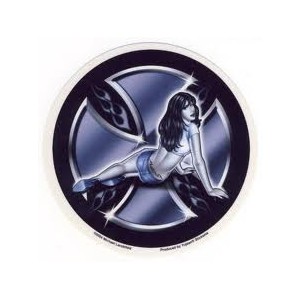 Sticker Pin Up sexy girl on iron cross AD528