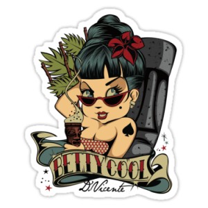 Sticker pin up betty cool tiki d.Vicente 19