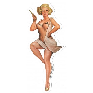 Sticker Pin Up oldschool sexy nuisette