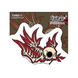 Sticker Humantree skeleton swallow hirondelle squelette tidwell13