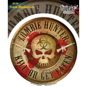 Sticker skull zombie hunter kill or get eaten JA533