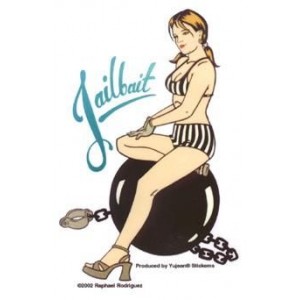 Sticker Pin Up US prisonner girl jailbait CD969