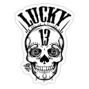 Sticker lucky 13 skull