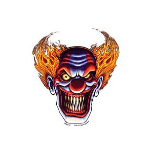 Sticker hot leather evil clown flamin hear AD225
