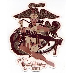 Sticker Pin Up oldschool deutch army desert old pinup 17