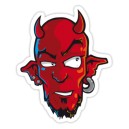 Sticker devil head diable luckydevil demon 1