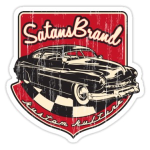 Sticker Kustom car Satans brand blason kustom kulture 2