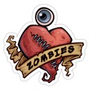 Sticker love zombie heart eye zombie 1