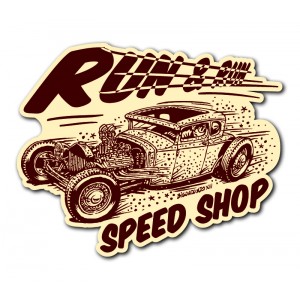 Sticker Bigdaddyjo hot Rod run & run speed shop BIG30