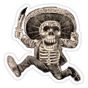 Sticker skull mexican bandidos machété dia de los muertos 11