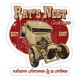 Sticker rat's nest garage est 1967 where chrome is a crime rod 4