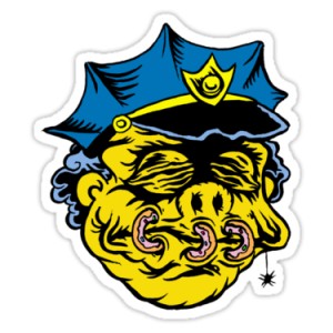 Sticker simpsons policeman shrunken head zombie 3