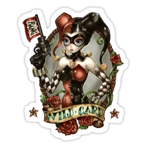 Sticker pin up cartoon cart jocker pinup cartoon 1