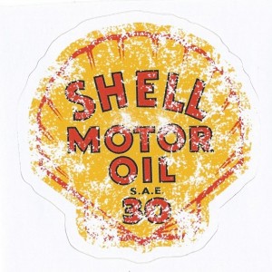 Sticker shell motor oil old speed used racing 9