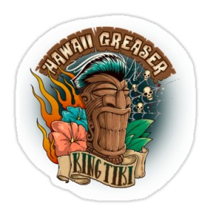 Sticker hawaii greaser king tiki 2